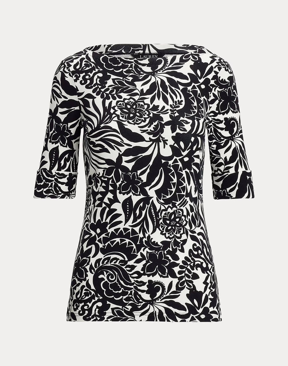 LAUREN RALPH LAUREN JUDY-MID SLEEVE-T-SHIRT