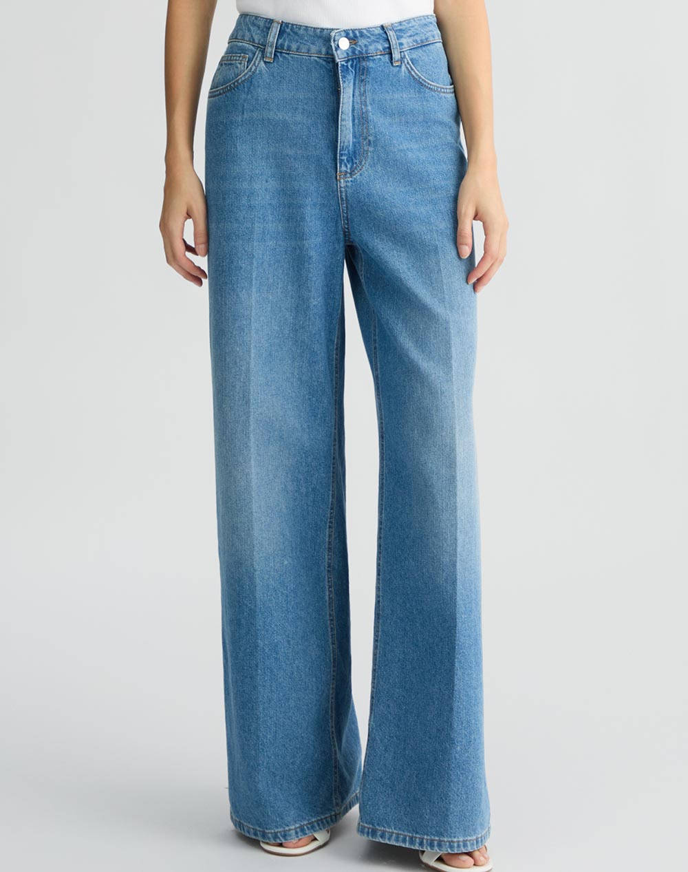 LIU JO WHITE_WA5D11__PANT.FLARE FROG H.W. ДАМСКИ ПАНТАЛОНИ