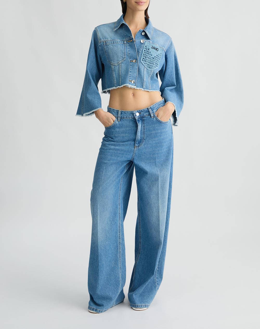 LIU JO WHITE_WA5D11__PANT.FLARE FROG H.W. ДАМСКИ ПАНТАЛОНИ