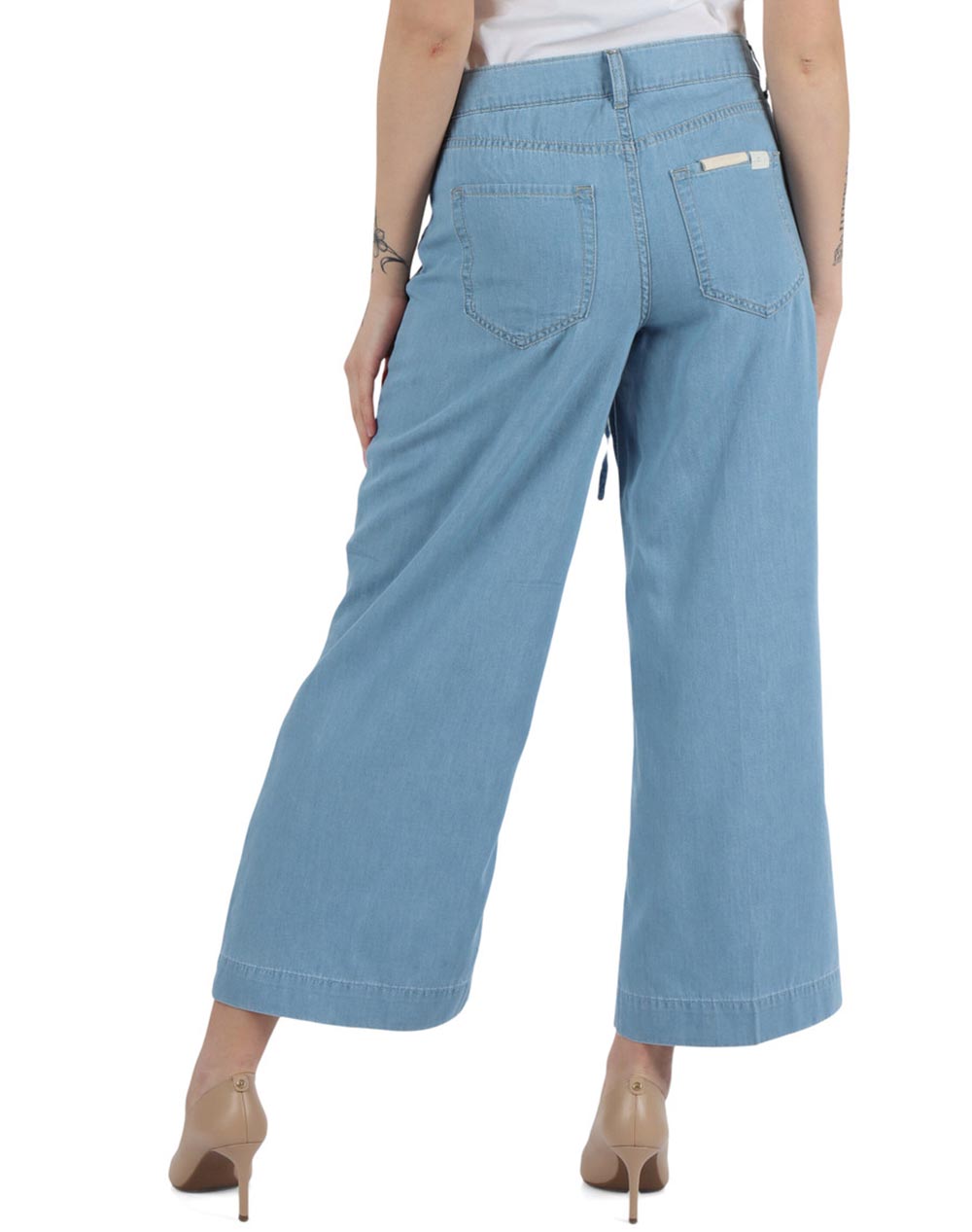 LIUJO DENIM_UA5D76_AUTHENTIC CROPPED FLARE R.W. ДАМСКИ ПАНТАЛОНИ