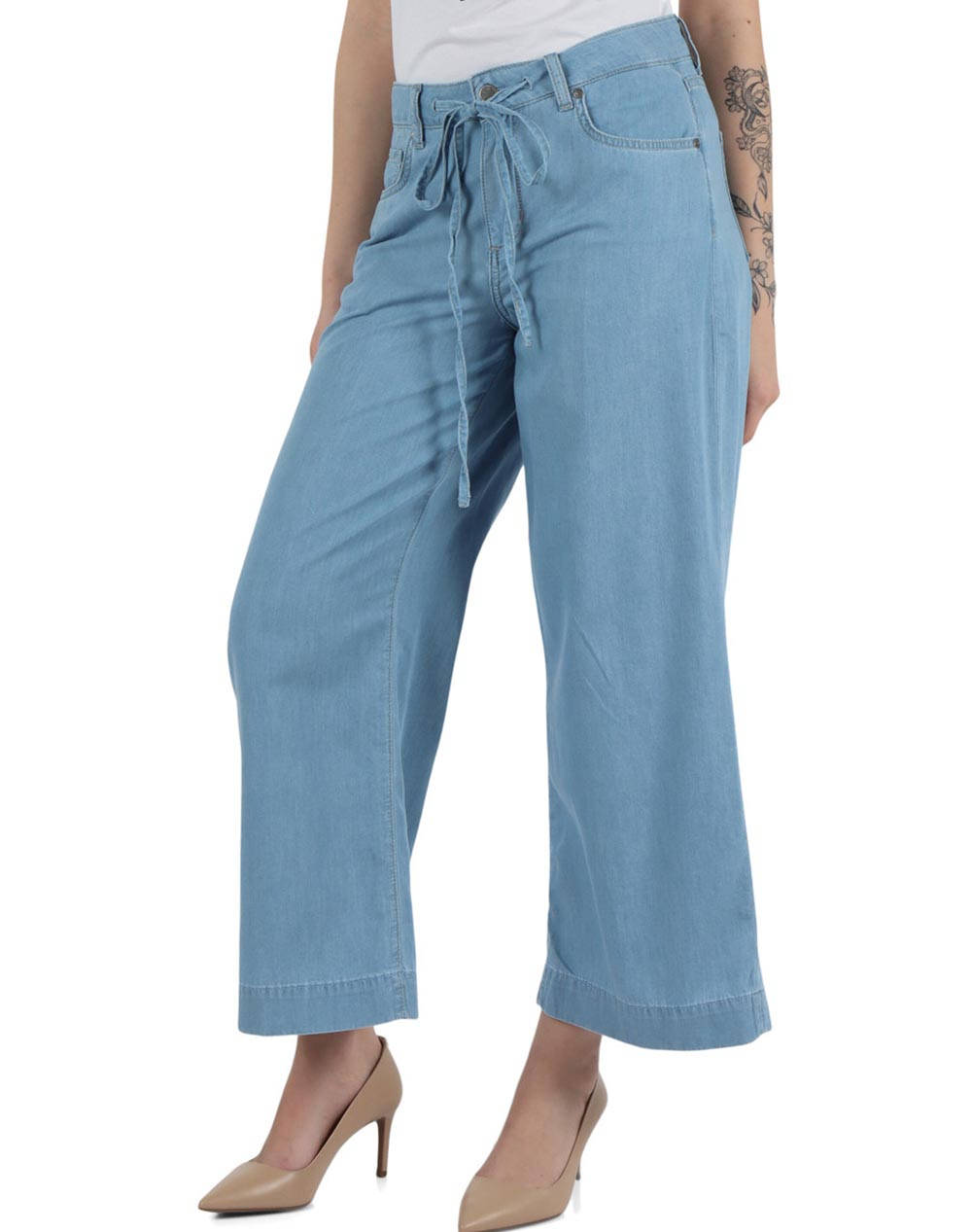 LIUJO DENIM_UA5D76_AUTHENTIC CROPPED FLARE R.W. ДАМСКИ ПАНТАЛОНИ