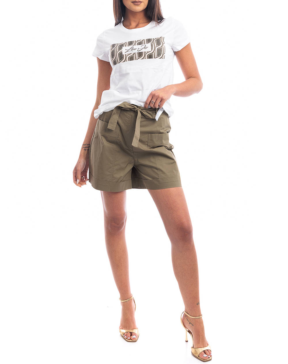 LIU JO WHITE_WA5C88__3.0 PANT.TS NAV BERMUDA ДАМСКИ ПАНТАЛОН