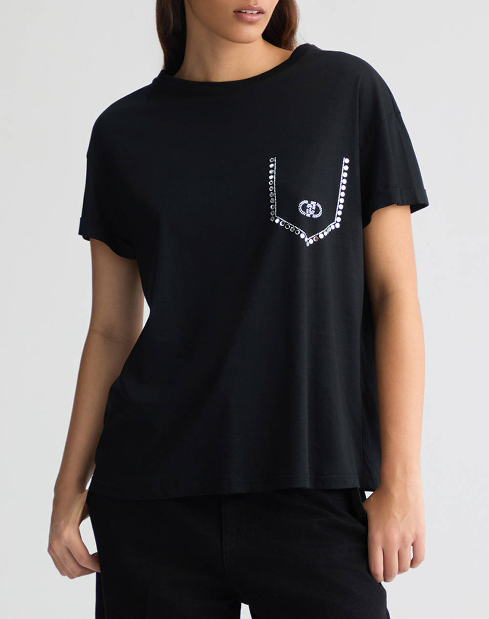 LIUJO WHITE_WA5J01__ECS T-SHIRT MODA M/C ДАМСКА БЛУЗА