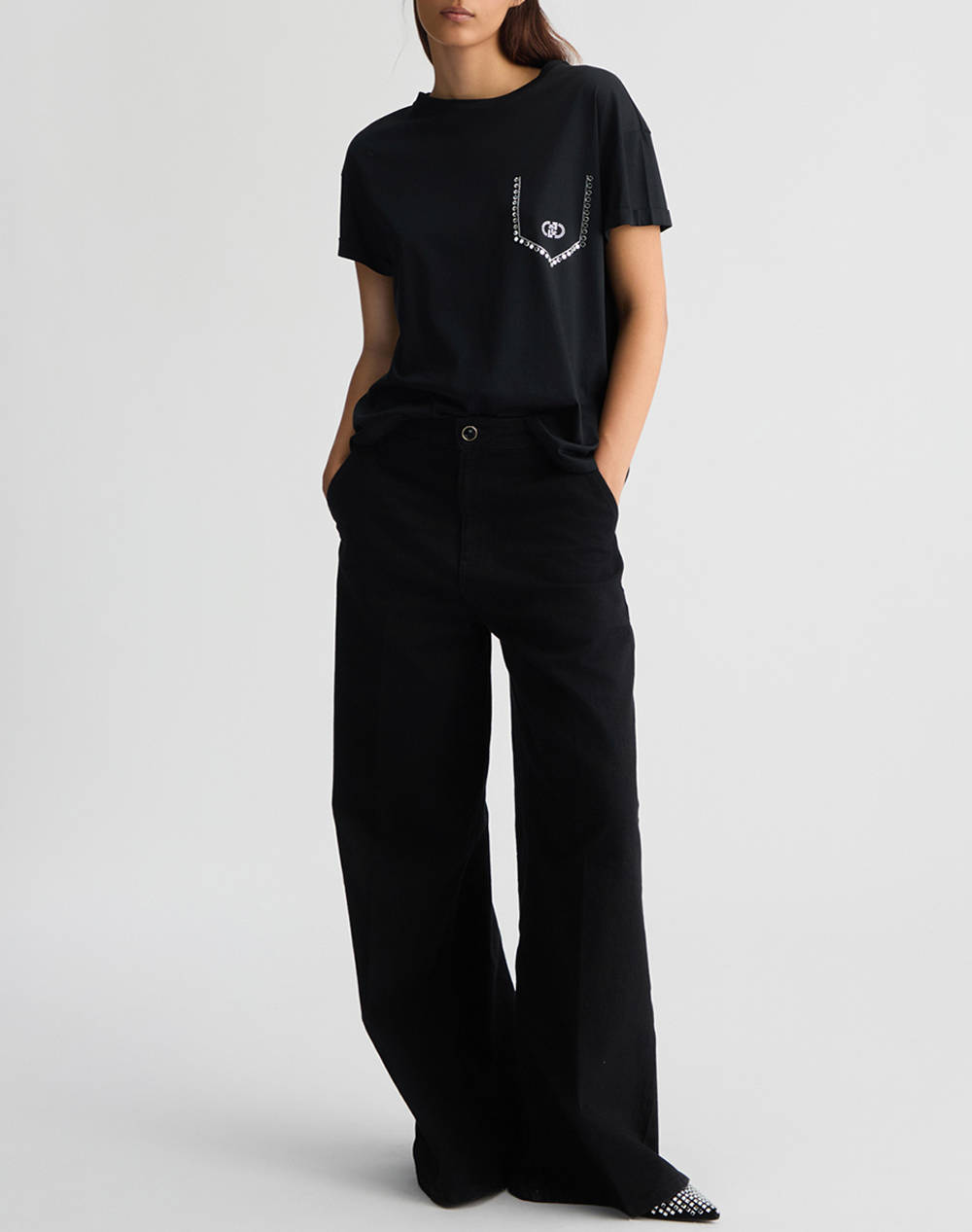 LIUJO WHITE_WA5J01__ECS T-SHIRT MODA M/C ДАМСКА БЛУЗА