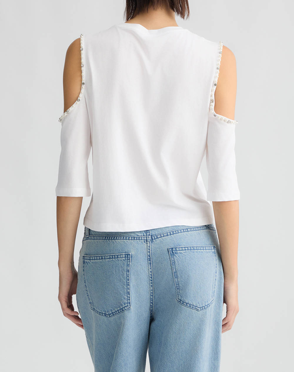 LIUJO WHITE_WA5J19__ECS T-SHIRT MODA M/L WOMENS BLOUSE