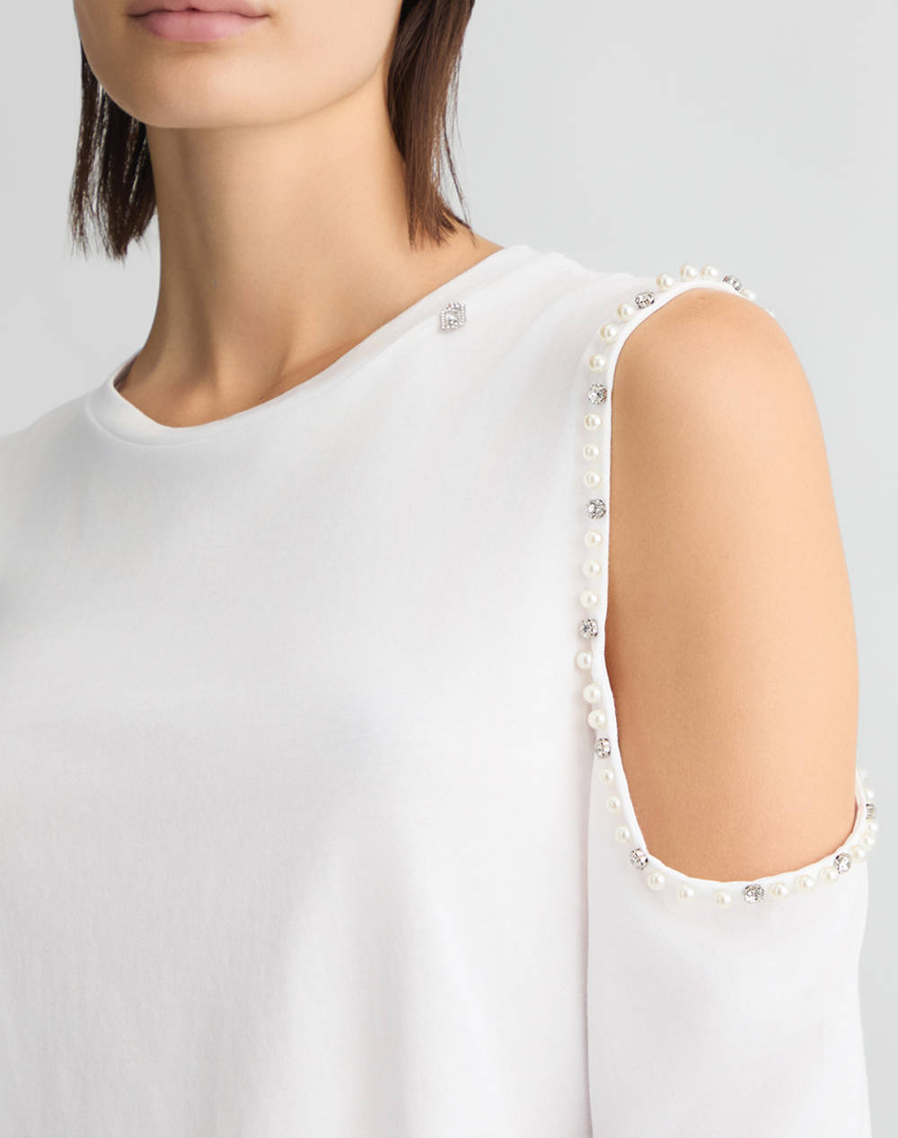 LIUJO WHITE_WA5J19__ECS T-SHIRT MODA M/L WOMENS BLOUSE