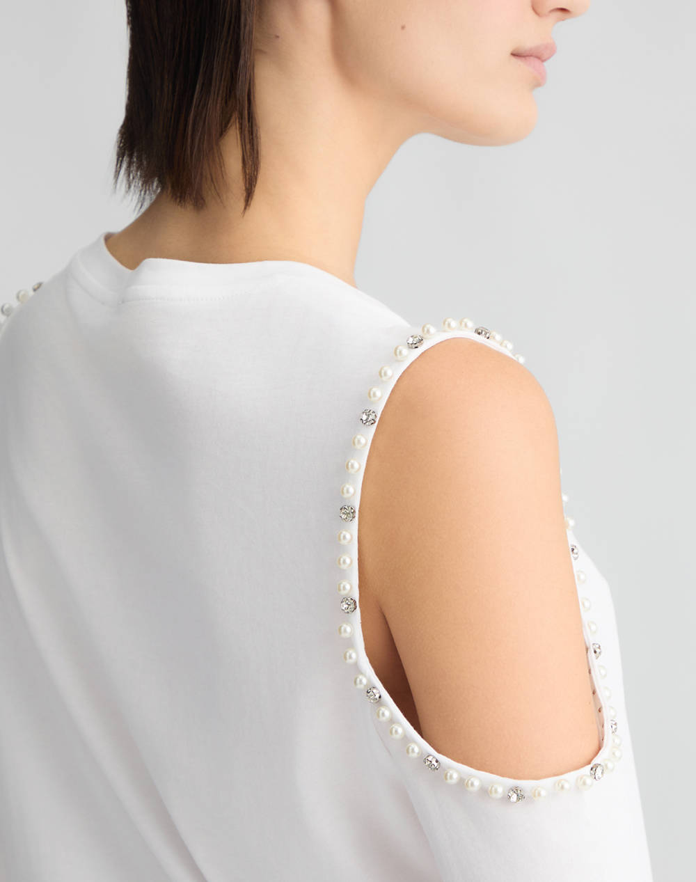 LIUJO WHITE_WA5J19__ECS T-SHIRT MODA M/L WOMENS BLOUSE