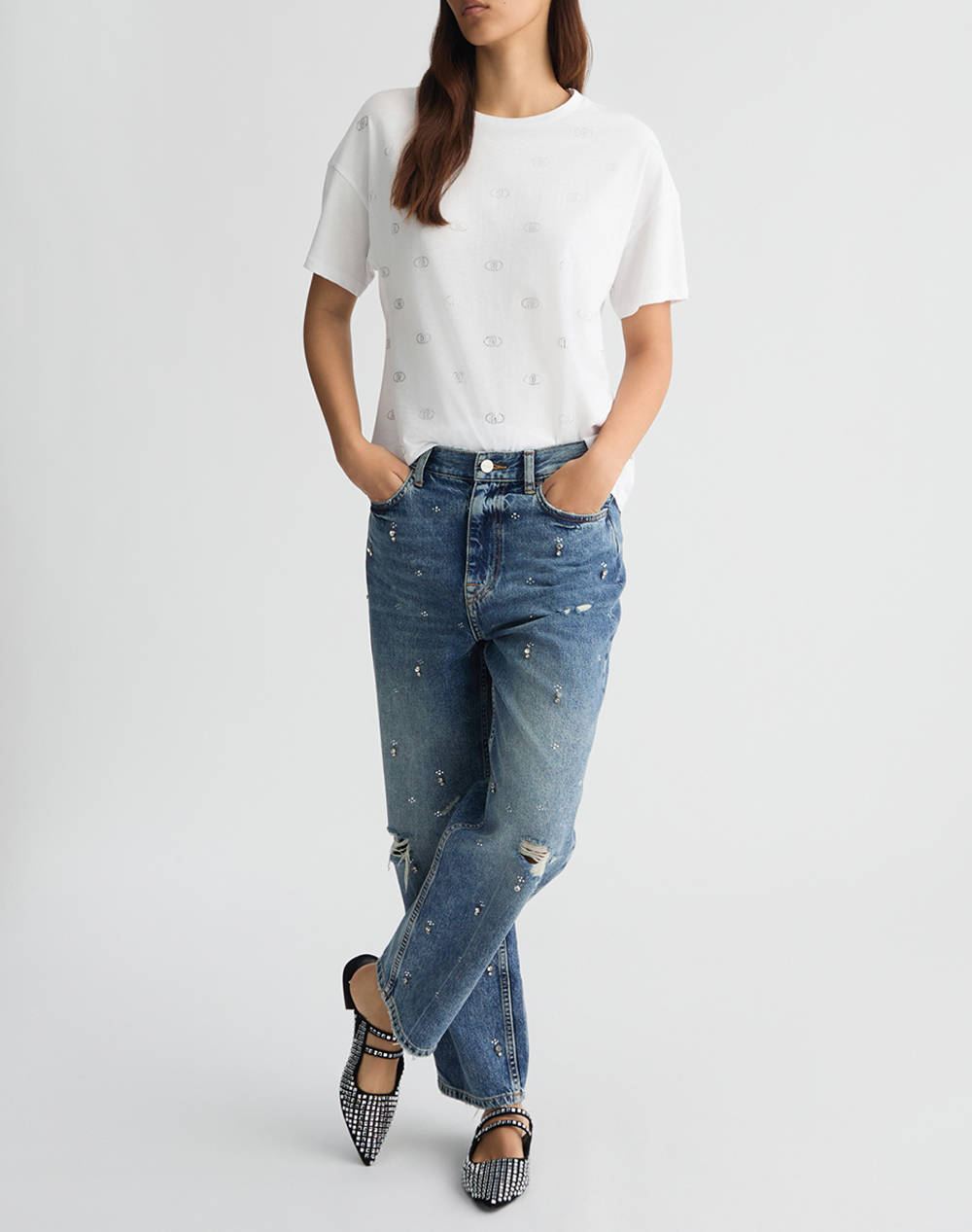 LIU JO WHITE_WA5J21__ECS T-SHIRT MODA M/C ДАМСКА ТЕНИСКА