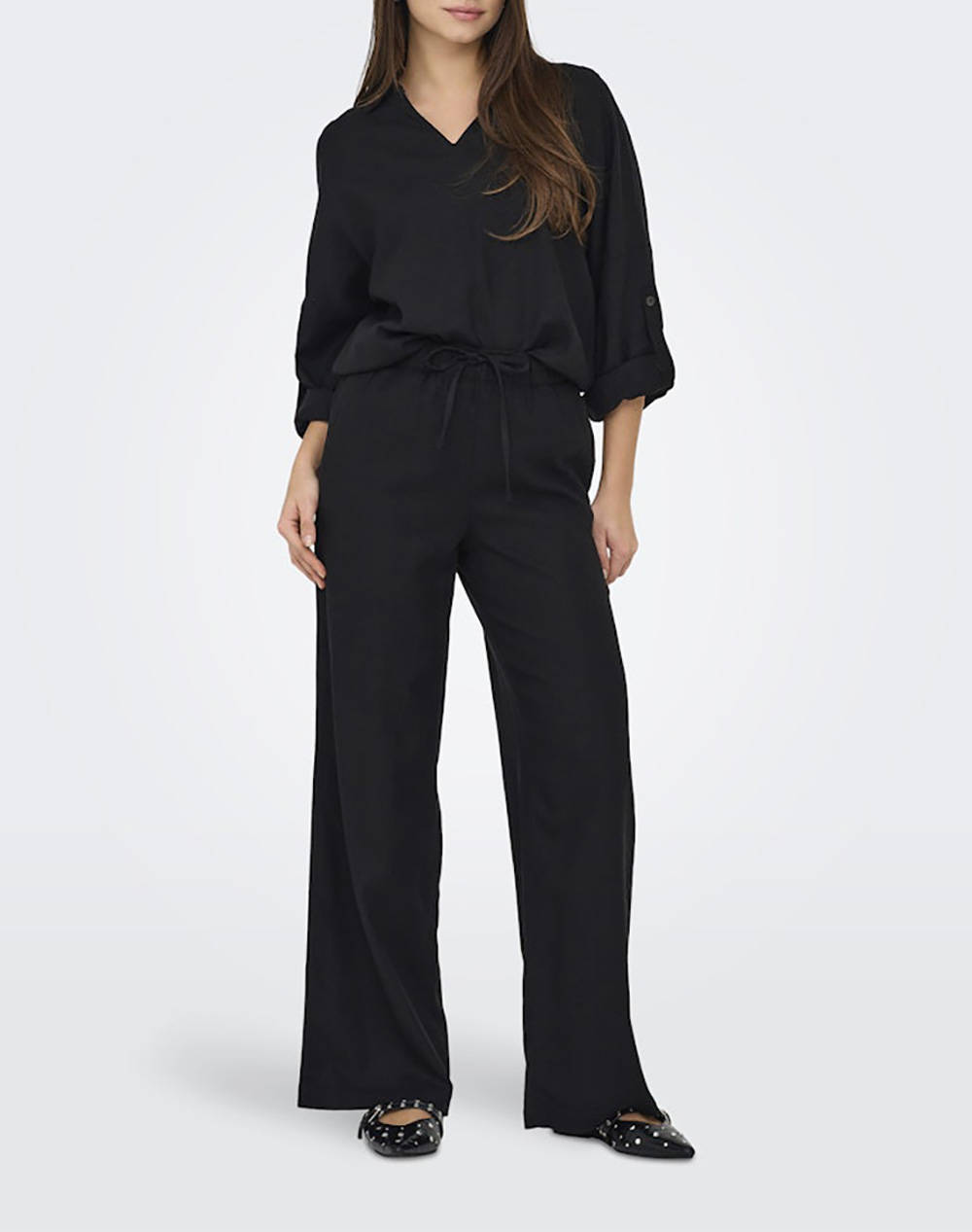 ONLY ONLCARO MW LINEN BL PULL-UP PANT CC PNT