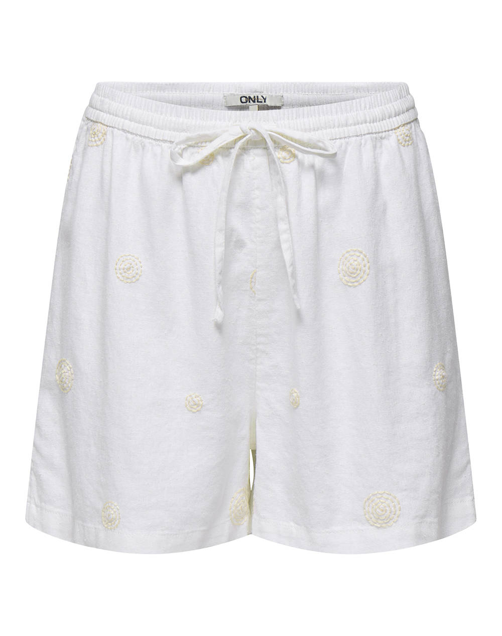 ONLY ONLCARO MW LINEN BL EMB SHORTS CC PNT