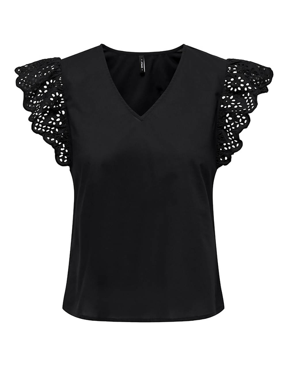 ONLY ONLLOU LIFE EMB S/S FRILL TOP WVN