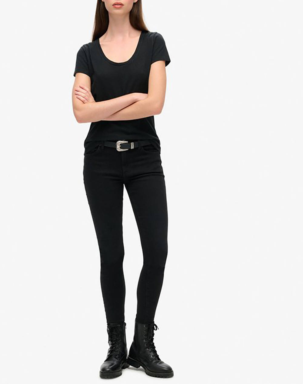 SUPERDRY D1 STUD SCOOP NECK TEE ДАМСКА ТЕНИСКА