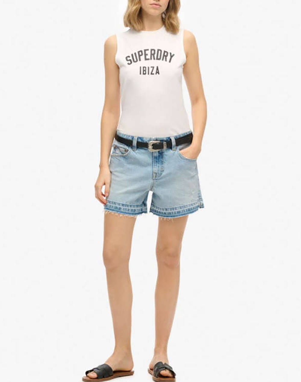 SUPERDRY D2 SDSW SPORT LUXE FITTED TANK WOMENS BLOUSE