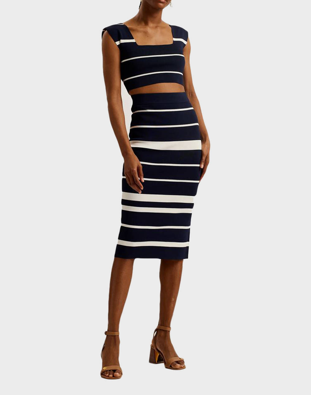 TED BAKER EMILIHA Striped Bodycon Knit Skirt