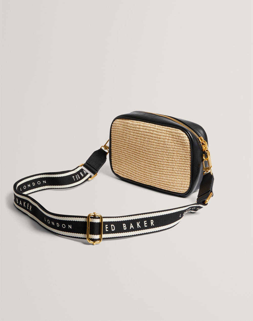 TED BAKER BARDAS Webbing Faux Raffia Camera Crossbody Bag (Размери: 21 x 15 x 6см.)