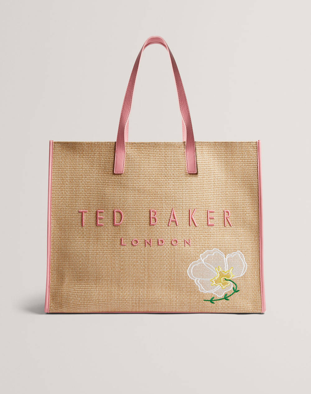 TED BAKER FLORAFF Floral Applique Extra Large Raffia Icon Bag (Размери: 36 x 45 x 14см.)