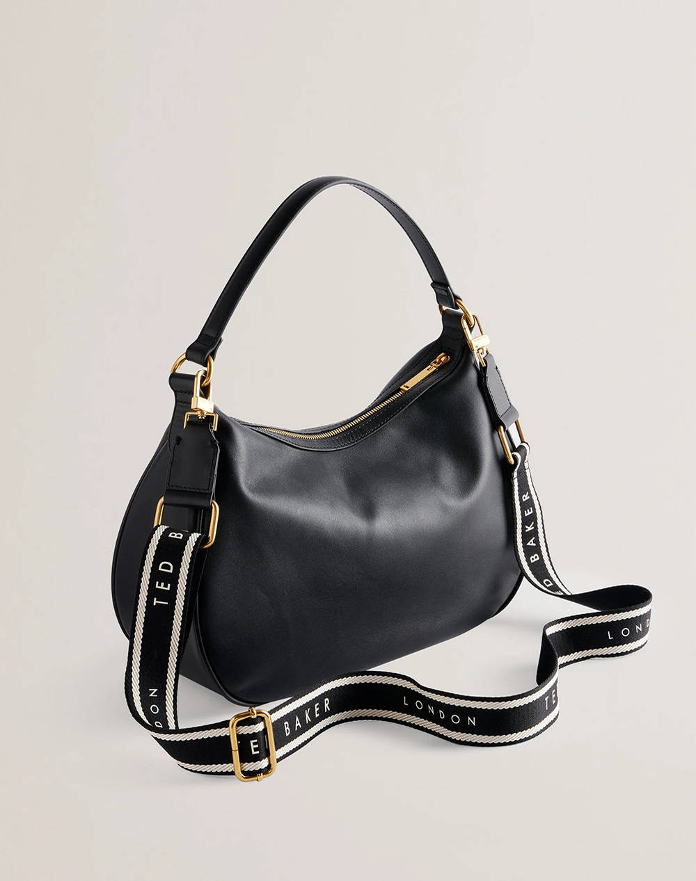 TED BAKER ESIAH Webbing Slouchy Leather Hobo Bag (Размери: 32 x 26см.)