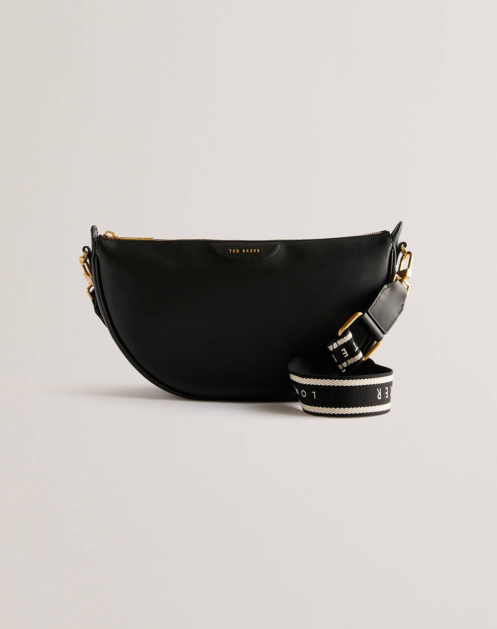TED BAKER ESSINA Webbing Leather Half Moon Crossbody Bag (Размери: 28 x 16см.)