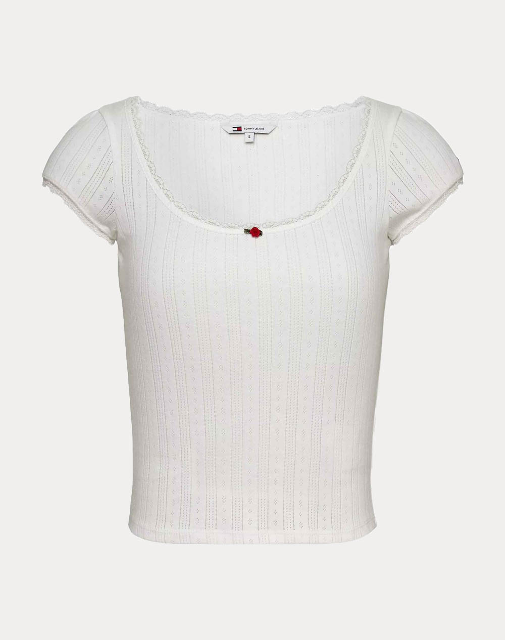 TOMMY JEANS TJW SLIM SH POINTELLE SS TEE EXT