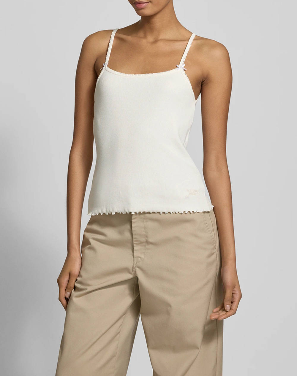 TOMMY JEANS TJW SLIM SCALLOP RIB TOP
