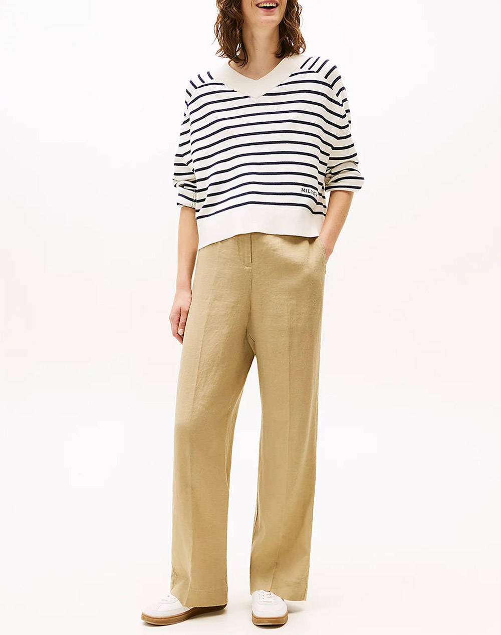 TOMMY HILFIGER ESS LINEN TAILORED STRAIGHT PANT