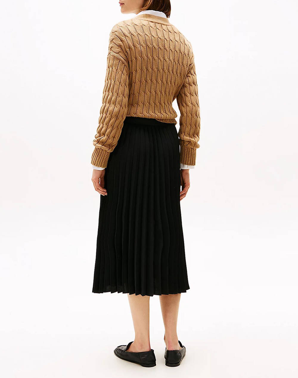 TOMMY HILFIGER FLUID PLEATED PULL ON MIDI SKIRT