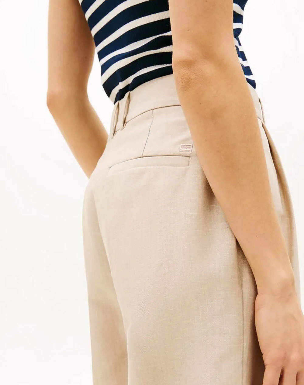 TOMMY HILFIGER LINEN MIX PLEATED SHORT