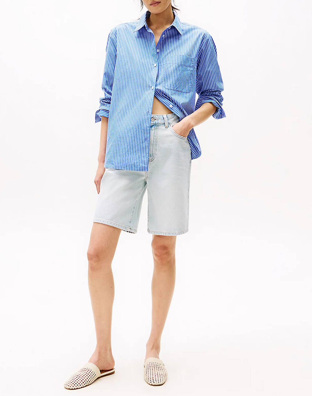 TOMMY HILFIGER DNM BERMUDA SHORT HW SKY