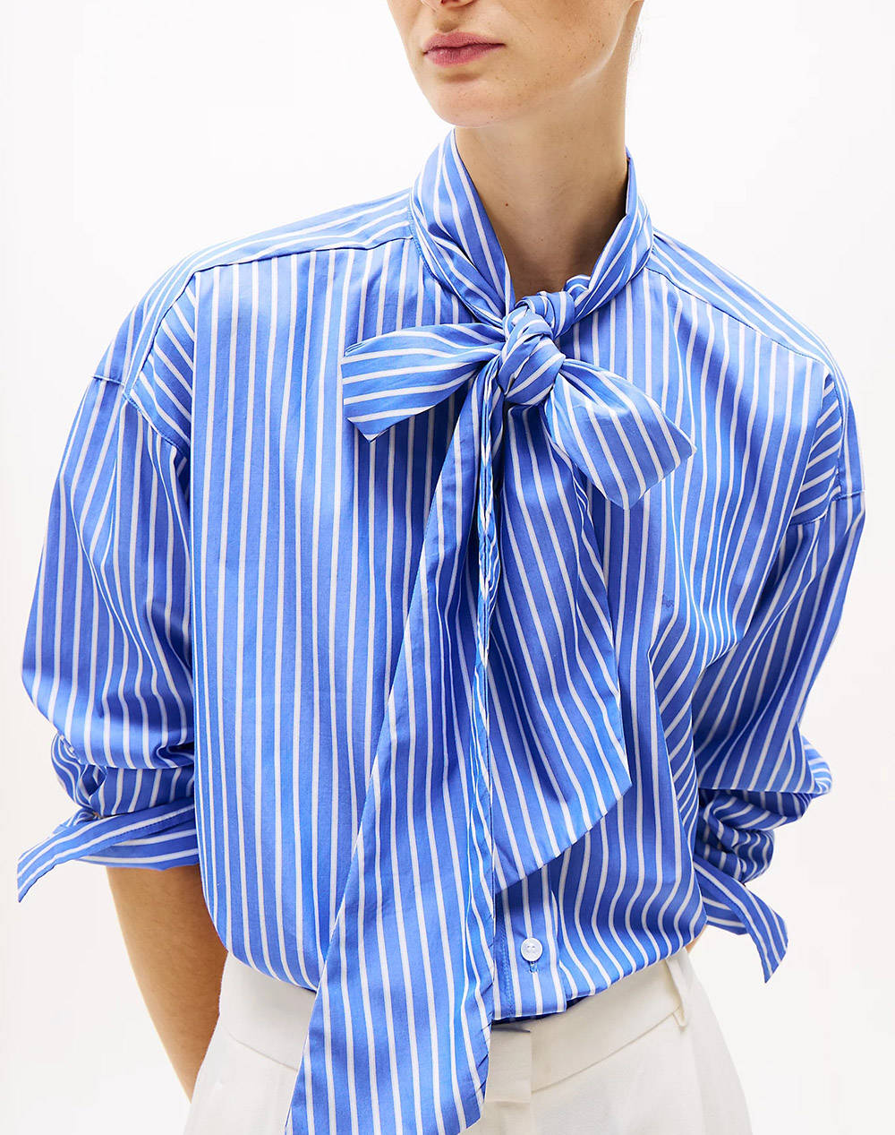 TOMMY HILFIGER SOFT CO BOW COLLAR LS SHIRT