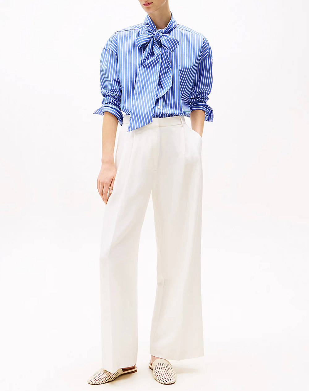 TOMMY HILFIGER SOFT CO BOW COLLAR LS SHIRT