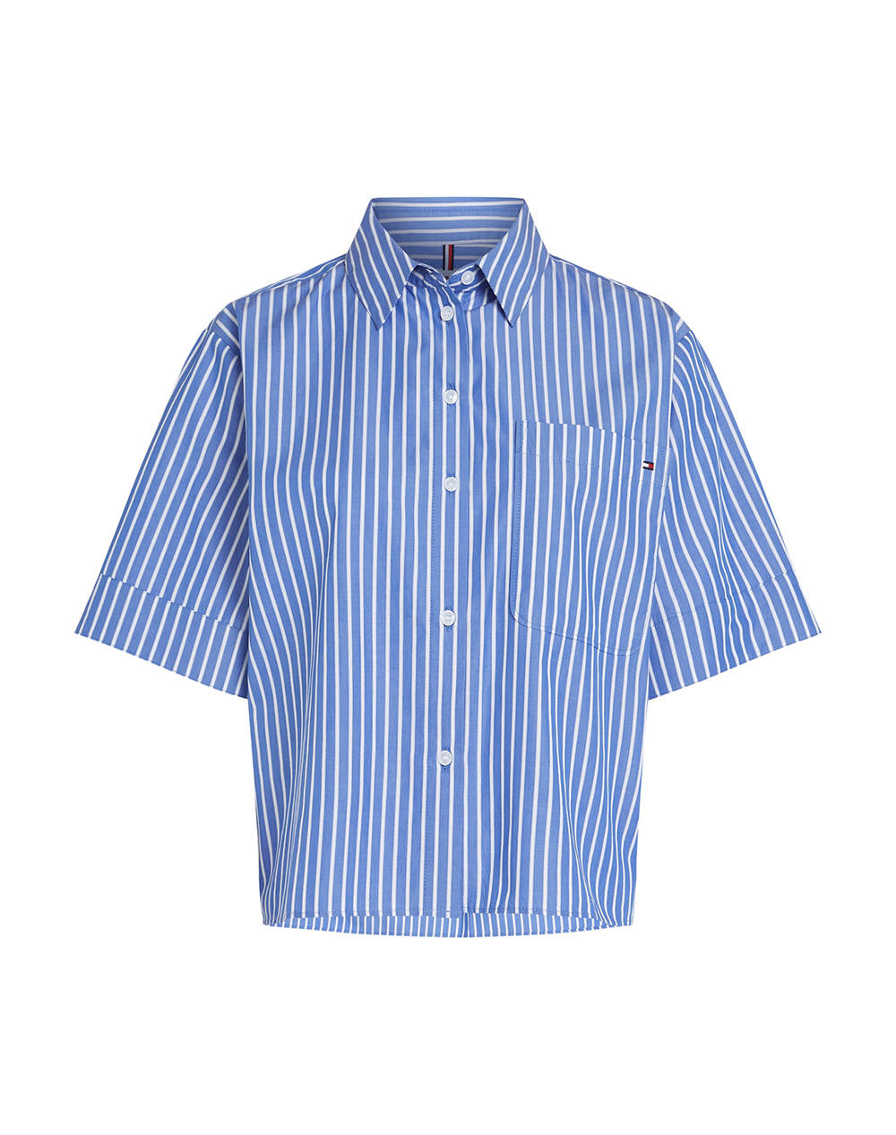 TOMMY HILFIGER POPLIN BOXY SHORT S/S SHIRT
