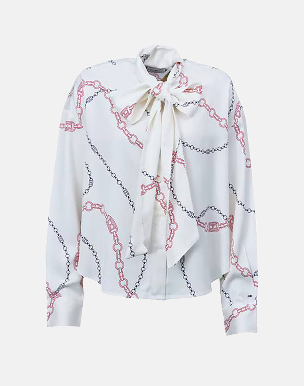 TOMMY HILFIGER FLUID VISCOSE BOW LS BLOUSE