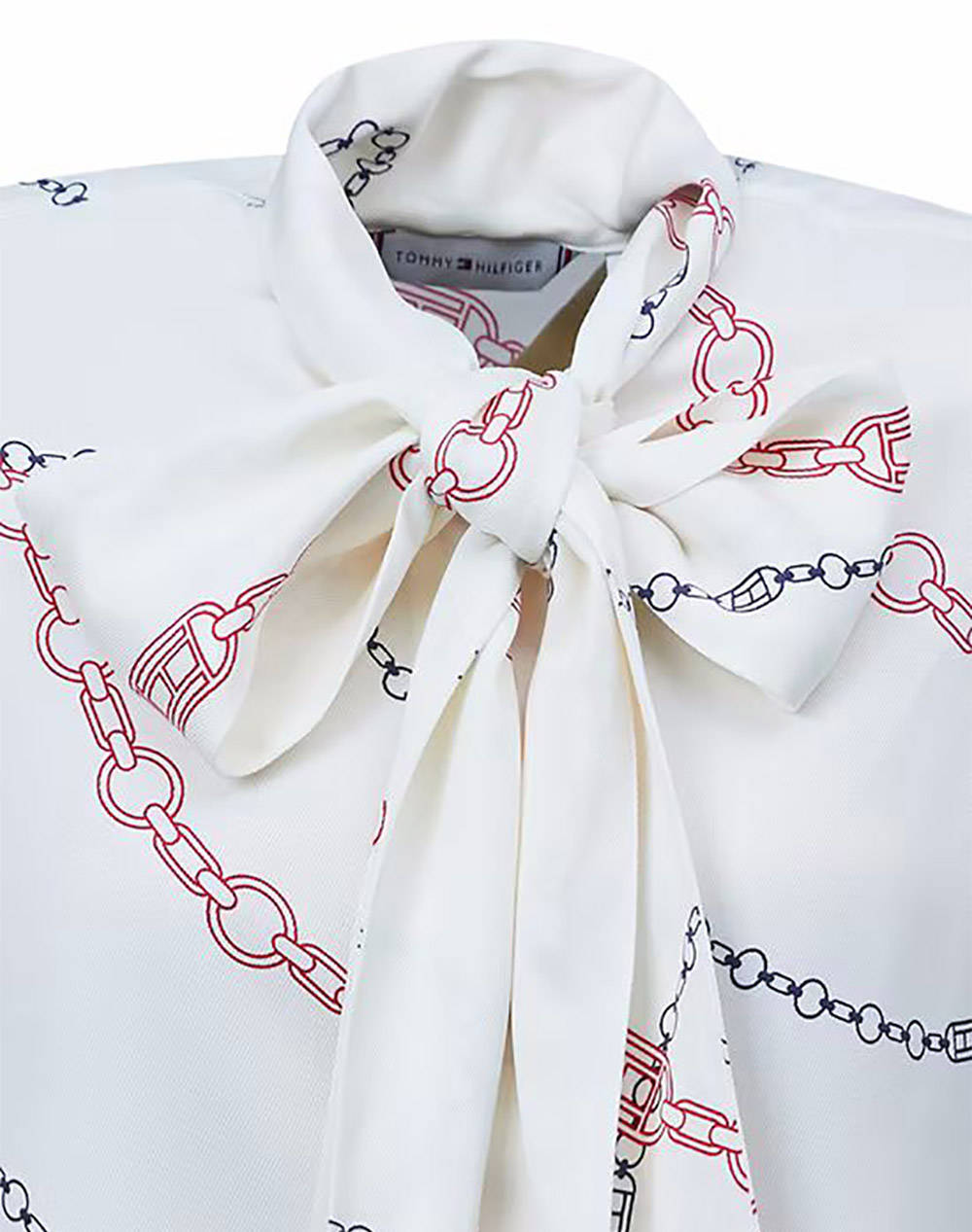 TOMMY HILFIGER FLUID VISCOSE BOW LS BLOUSE