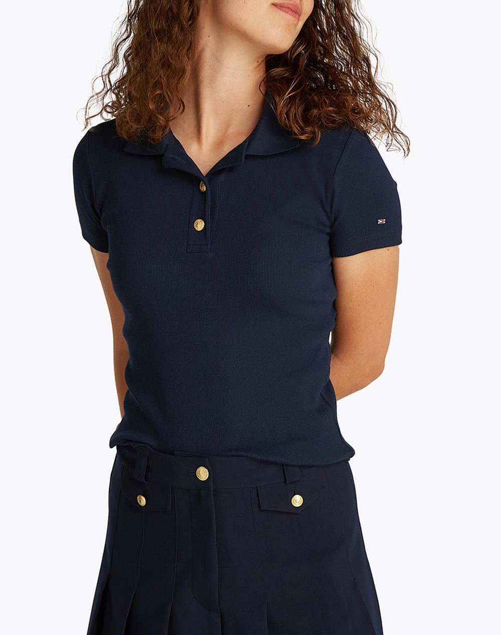 TOMMY HILFIGER SLIM GOLD BUTTON POLO SS