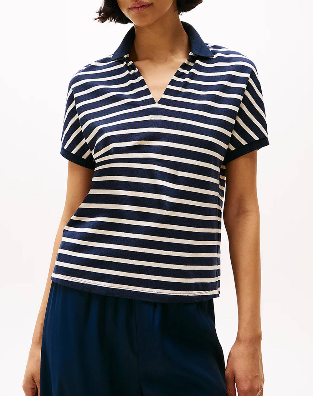TOMMY HILFIGER LYOCELL OPEN-NK RELAXED POLO SS