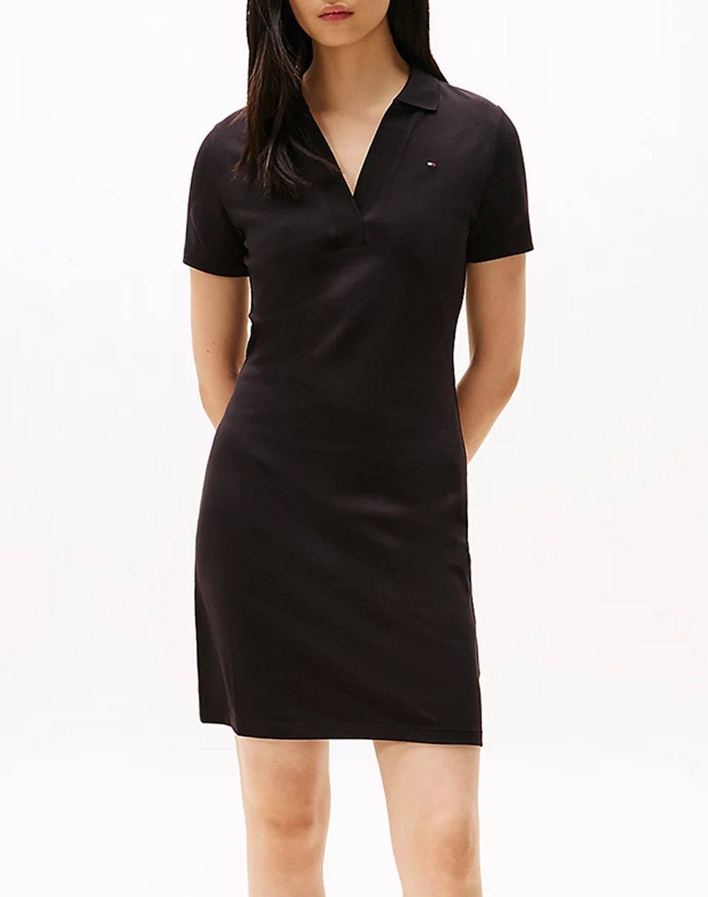 TOMMY HILFIGER SLIM OPEN NK POLO DRESS SS