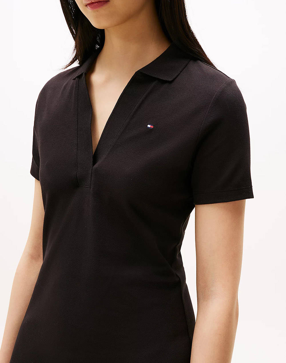 TOMMY HILFIGER SLIM OPEN NK POLO DRESS SS