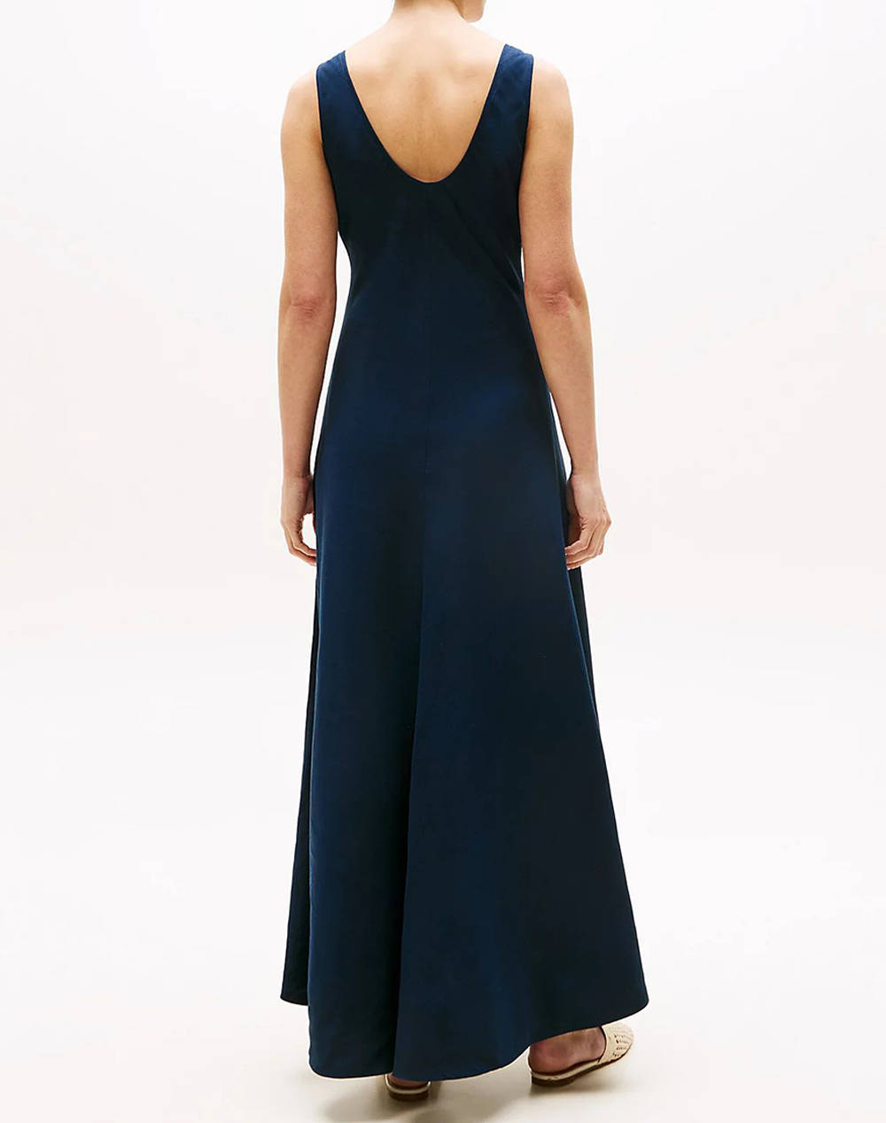 TOMMY HILFIGER TEXTURED LINEN TANK MAXI DRESS