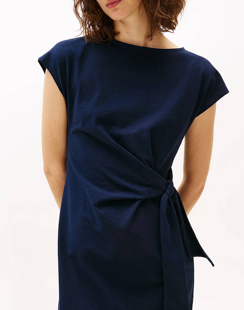 TOMMY HILFIGER KNOT BOAT-NK MIDI DRESS SS