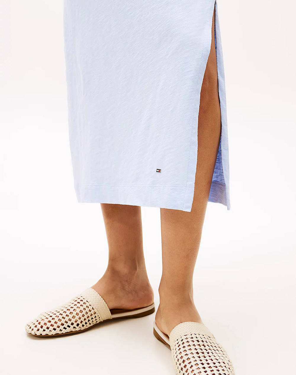 TOMMY HILFIGER KNOT BOAT-NK MIDI DRESS SS