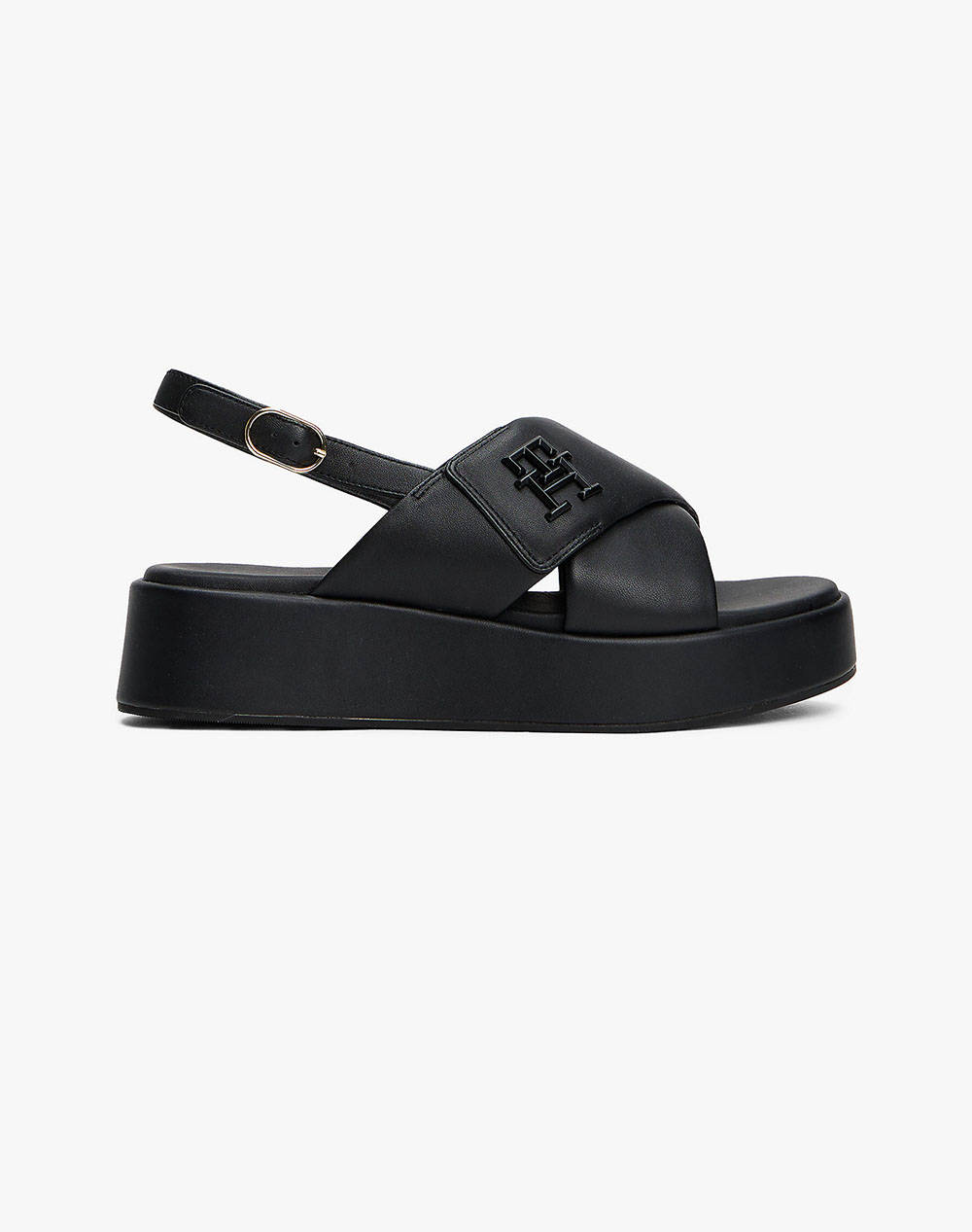 TOMMY HILFIGER TH LOGO HW PADDED LEATHER SANDAL