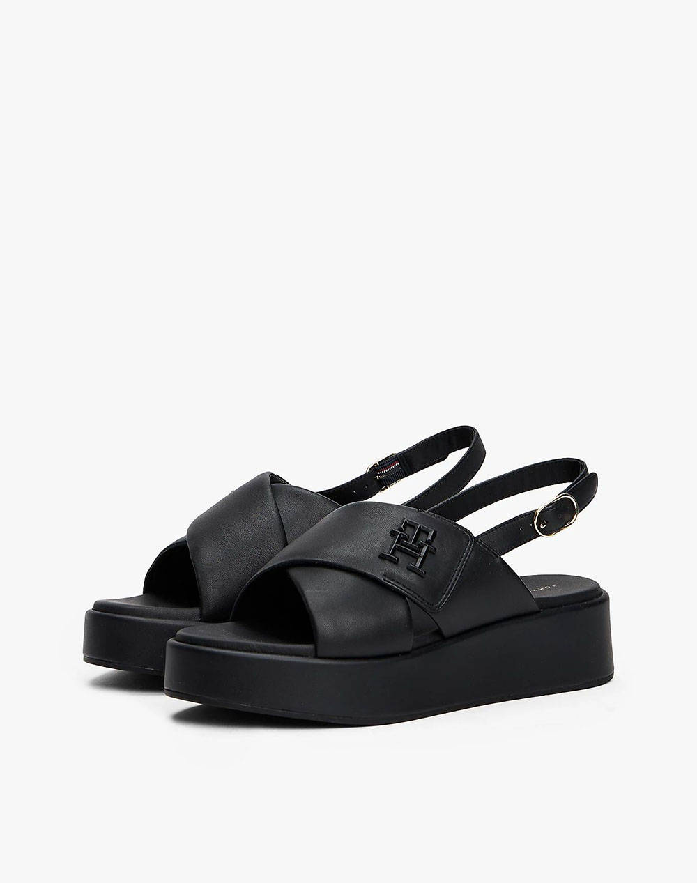 TOMMY HILFIGER TH LOGO HW PADDED LEATHER SANDAL