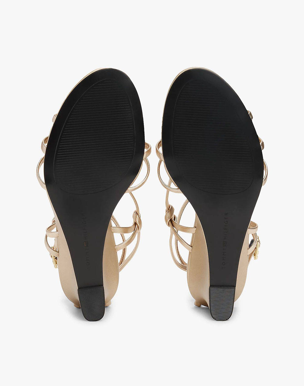 TOMMY HILFIGER METAL LEATHER KNOTS WEDGE SANDAL