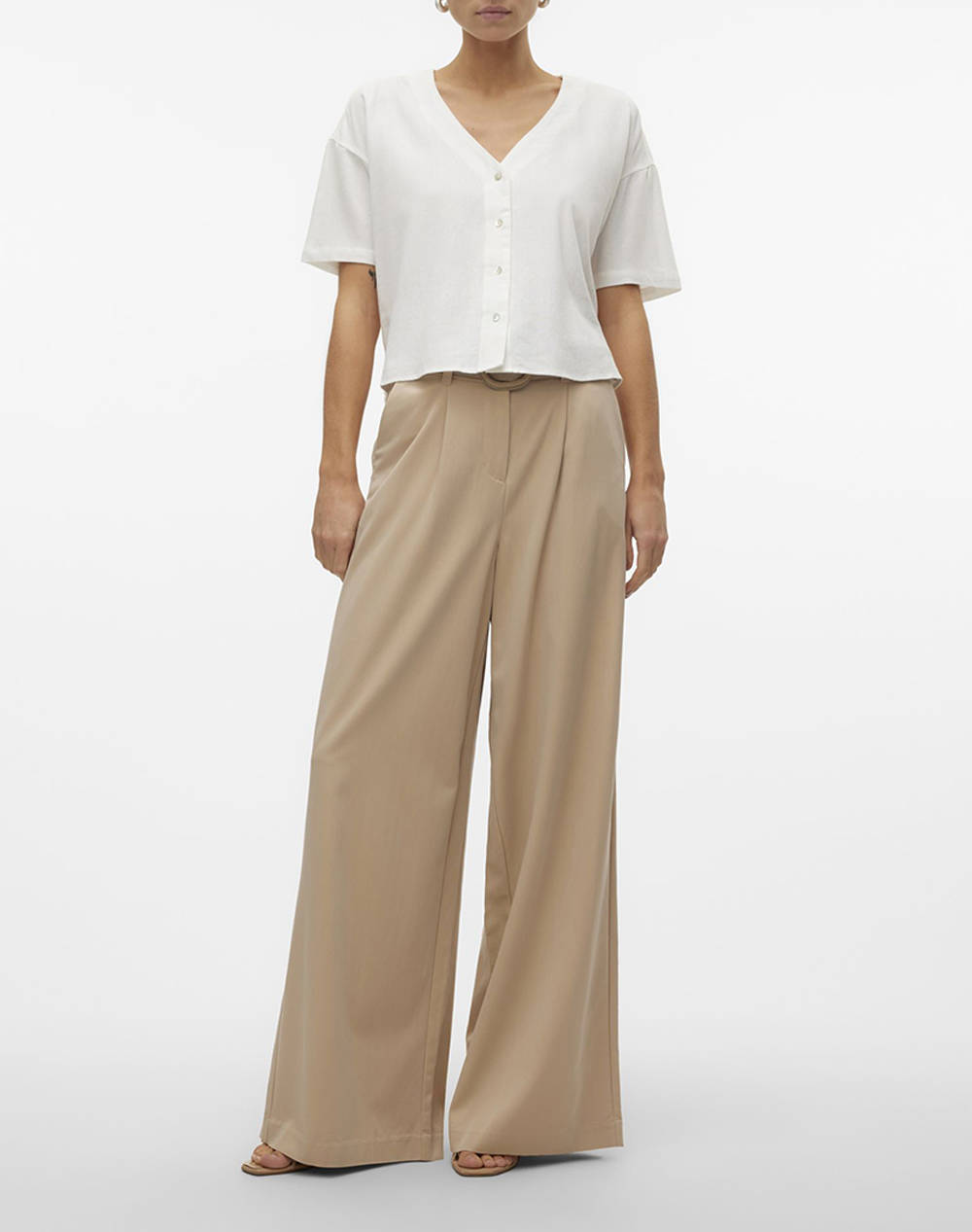 VERO MODA VMMYMILO 2/4 V-NECK SHIRT WVN GA