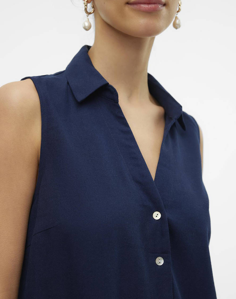 VERO MODA VMMYMILO SL V-NECK SHIRT WVN GA