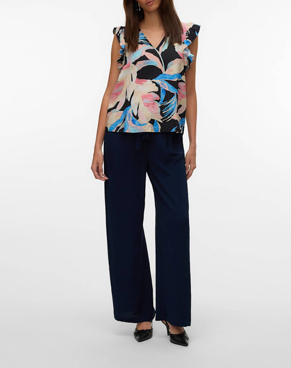 VERO MODA VMJOSIE SL V-NECK TOP WVN GA