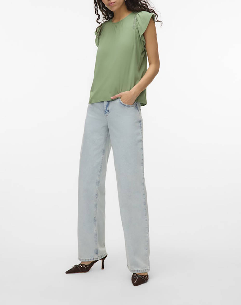 VERO MODA VMBELLA SS LACE TOP WVN GA NOOS