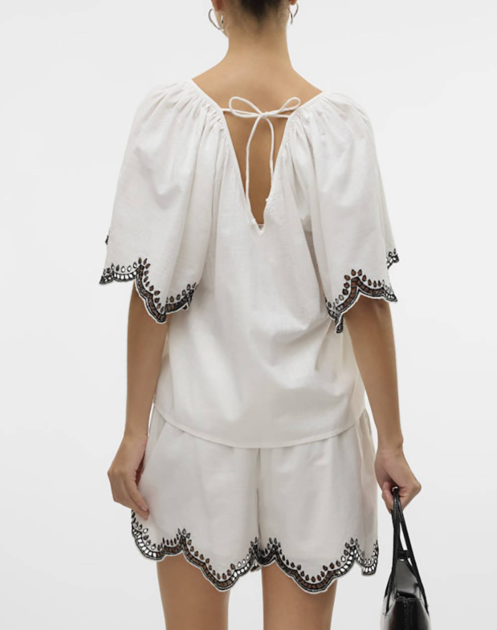 VERO MODA VMDIANA 2/4 V-NECK TOP WVN BTQ