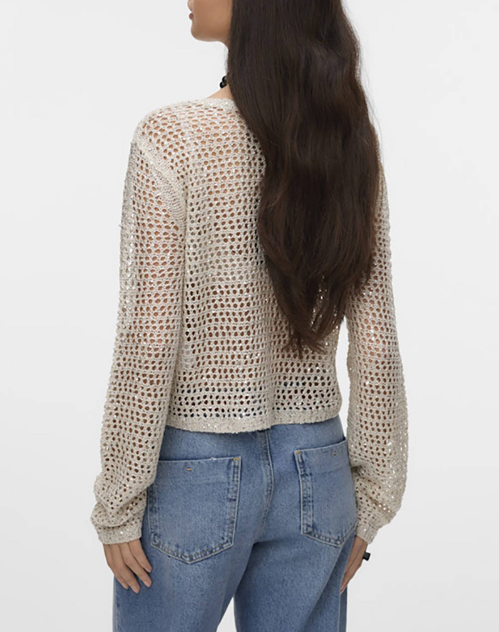 VERO MODA VMLEILANI GLITTER LS V-NECK SHORT CARDI