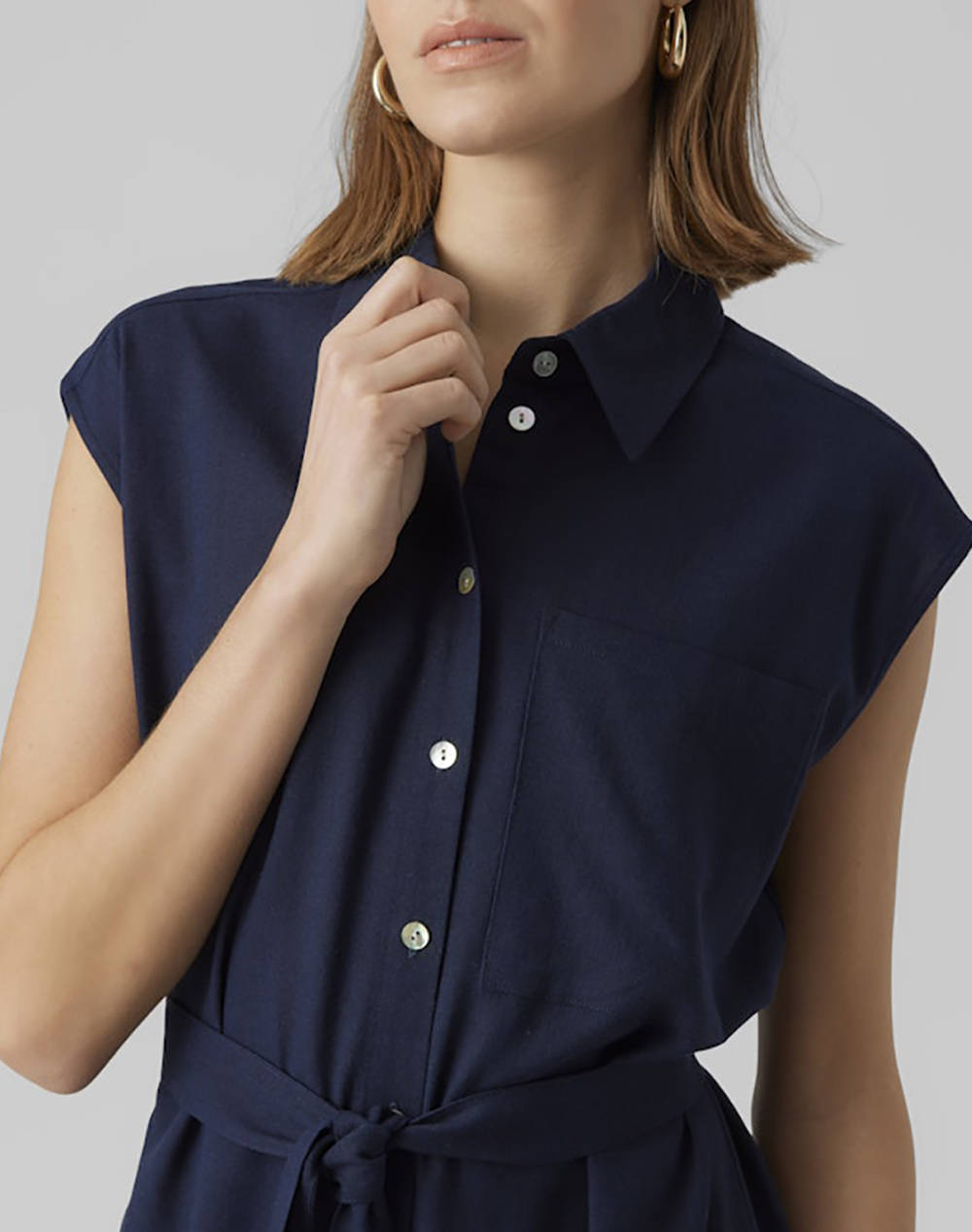 VERO MODA VMMYMILO SL CALF SHIRT DRESS WVN GA